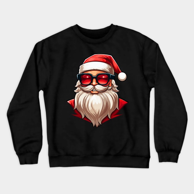 Stylish Santa: Original Santa Claus in Red Glasses Crewneck Sweatshirt by inkspireb